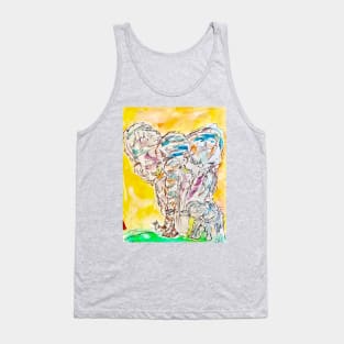 Scribble Elephants Tank Top